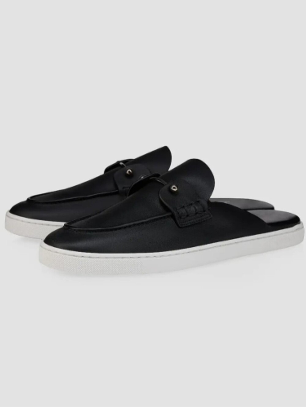 Louboutin Chamme Black Leather Slides – Men’s